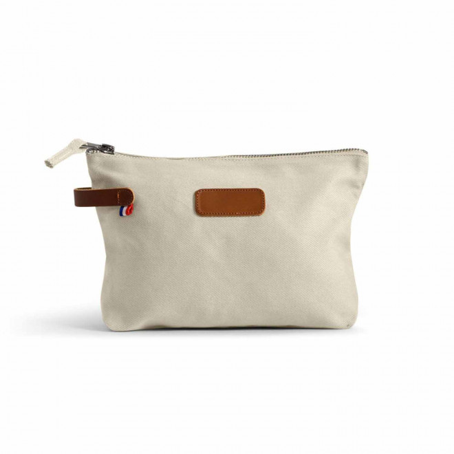 TROUSSE EN COTON BIO MIF PERSONNALISABLE 'MUSETTE' - naturel