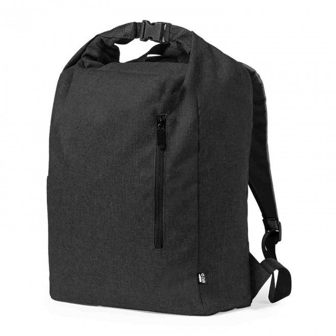 SAC A DOS PERSONNALISABLE ROLL TOP 'PAKAL' - noir