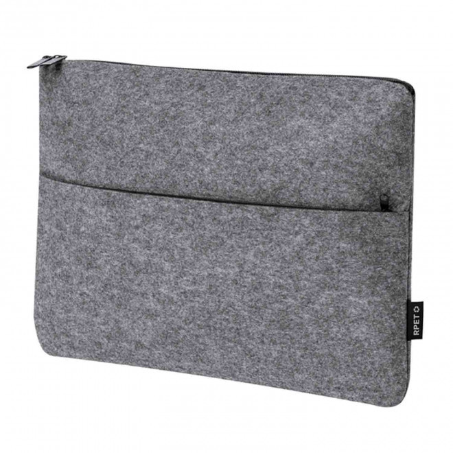 HOUSSE PERSONNALISABLE POUR ORDINATEUR EN RPET 'MORGIOU 15' - gris