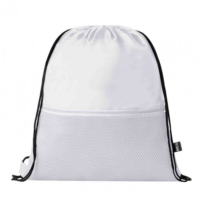 SAC A DOS PERSONNALISABLE CORDELETTE RPET 'NAZU' - blanc