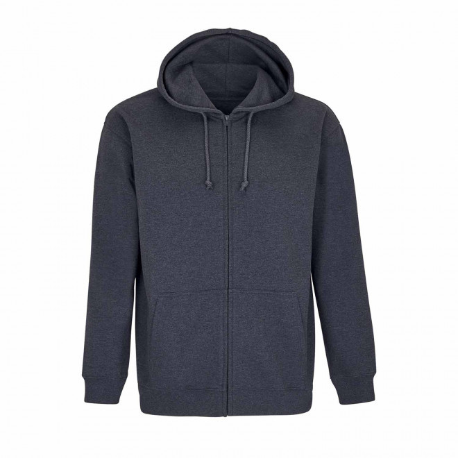 SWEAT ZIPPE PERSONNALISABLE CAPUCHE MIXTE 'CARTER' - anthracite chiné