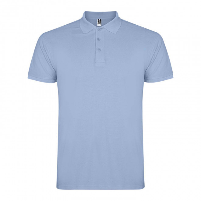 RAPIDE 4J - POLO PERSONNALISABLE MC HOMME 'STARLO' - bleu ciel
