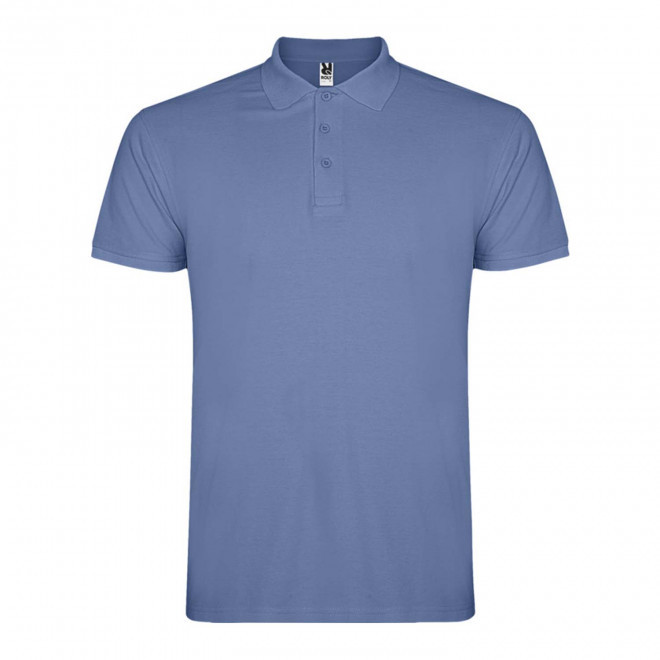 RAPIDE 4J - POLO PERSONNALISABLE MC HOMME 'STARLO' - bleu aqua