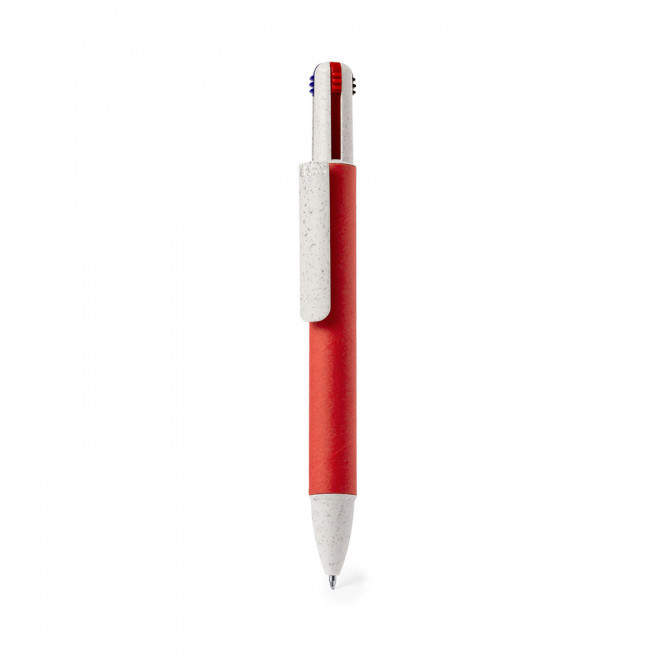 STYLO 4 COULEURS PERSONNALISABLE 'BRAVO' - rouge