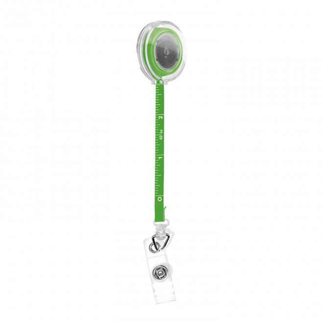 PORTE BADGE PERSONNALISABLE DEROULANT METRE RUBAN 'METRIM' - vert