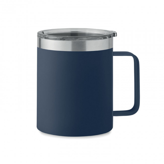 MUG ISOTHERME ACIER RECYCLE PERSONNALISABLE 'GOZEB' - bleu marine