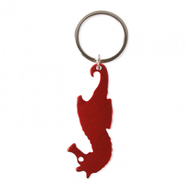 PORTE CLE PERSONNALISABLE DECAPSULEUR 'HIPOCAMPI' - rouge