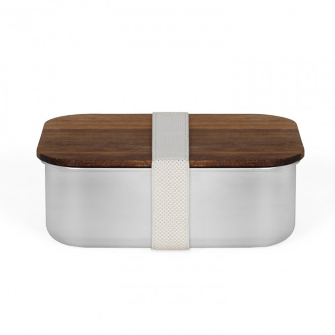 LUNCH BOX EN ACIER RECYCLE RCS PERSONNALISABLE 'DELIZIA' - argenté