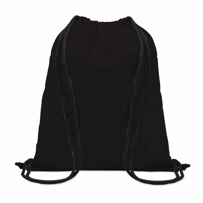 SAC A DOS CORDELETTE PERSONNALISABLE SUR MESURE 'ONA' - noir