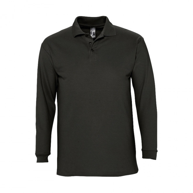 POLO PUBLICITAIRE MANCHES LONGUES HOMME 'WINTER II'  - noir
