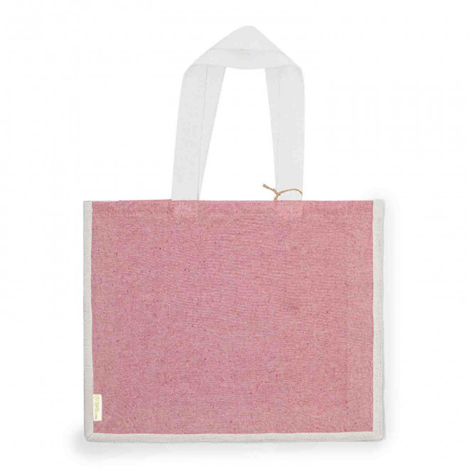 CABAS EN JUTE ET COTON RECYCLE PERSONNALISABLE 'LAIMA' - rouge