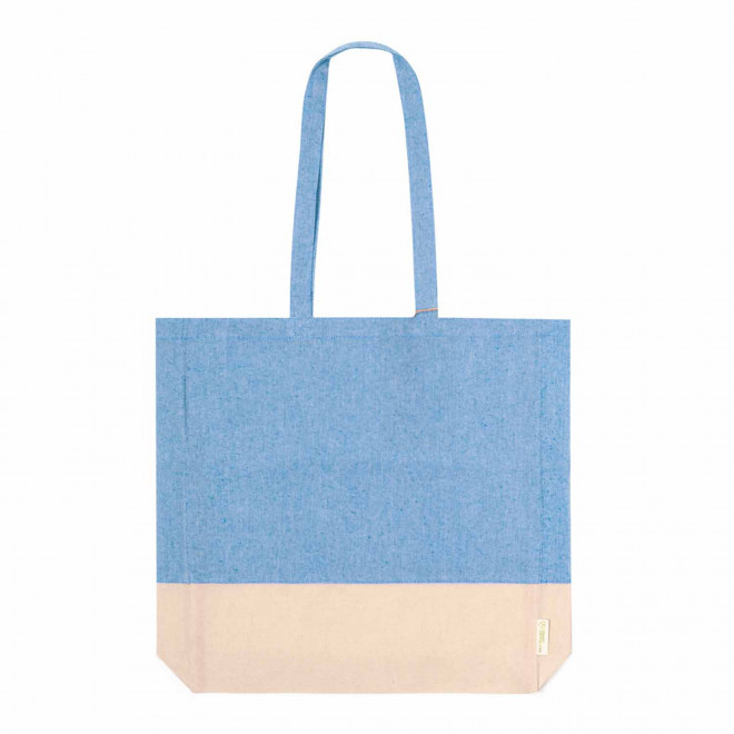 SAC SHOPPING SOUFFLET RECYCLE PERSONNALISABLE 'FORCOLA' - bleu