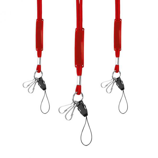 EXPRESS 72H - TOUR DE COU AVEC CLIP SECURITE 'BARLETTA' - rouge