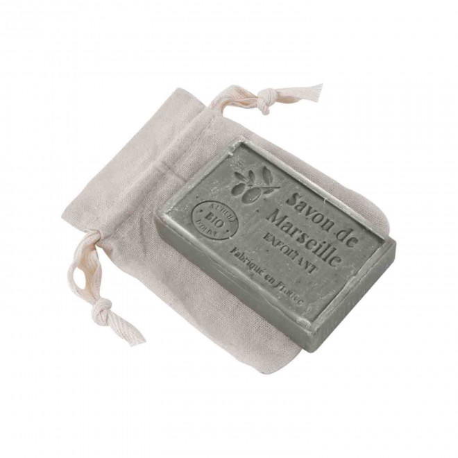 SAVON DE MARSEILLE EXFOLIANT 100GR PERSONNALISABLE 'HIUMA' - vert