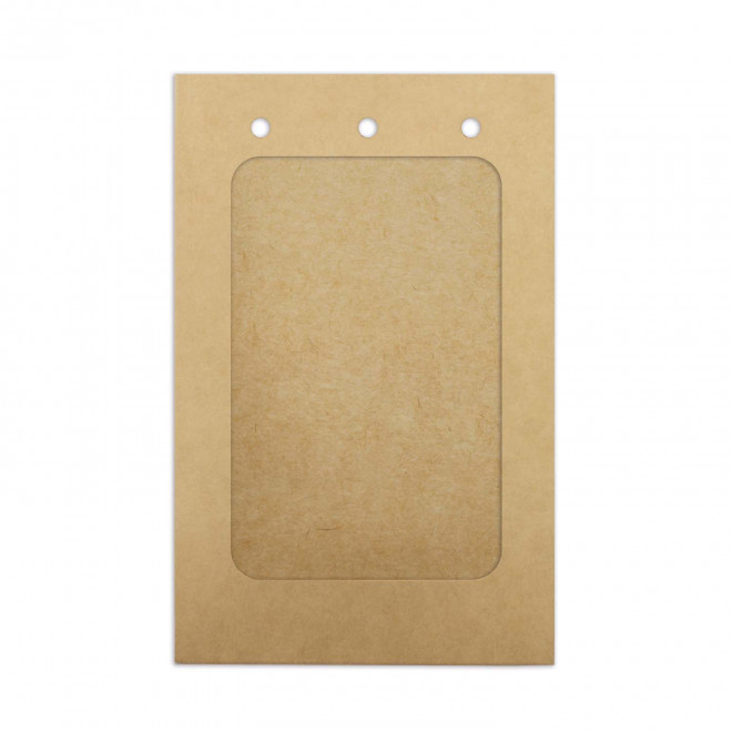 PORTE BADGE PERSONNALISABLE EN KRAFT 9x14 CM FORMAT A6 'BLUKE' - kraft