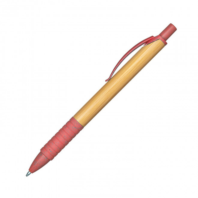 STYLO EN BAMBOU PERSONNALISBLE 'BAMGRIP' - rouge