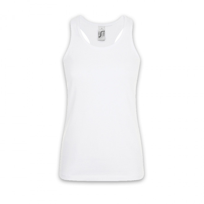 DÉBARDEUR PUBLICITAIRE FEMME 'JUSTIN' BLANC 150 GR/M² - blanc