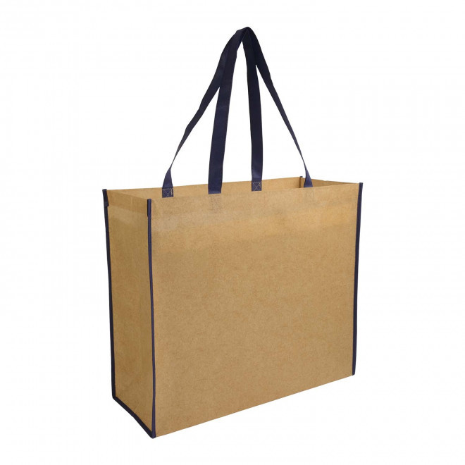 SAC CABAS PERSONNALISABLE NON TISSE LAMINE 'VILLY' - bleu