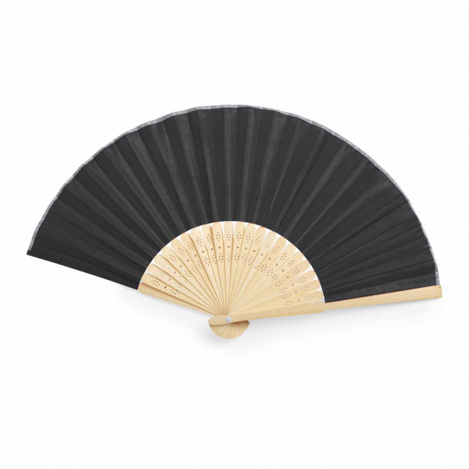 EVENTAIL PERSONNALISABLE EN BAMBOU 'FANNY BAMBOU' - noir