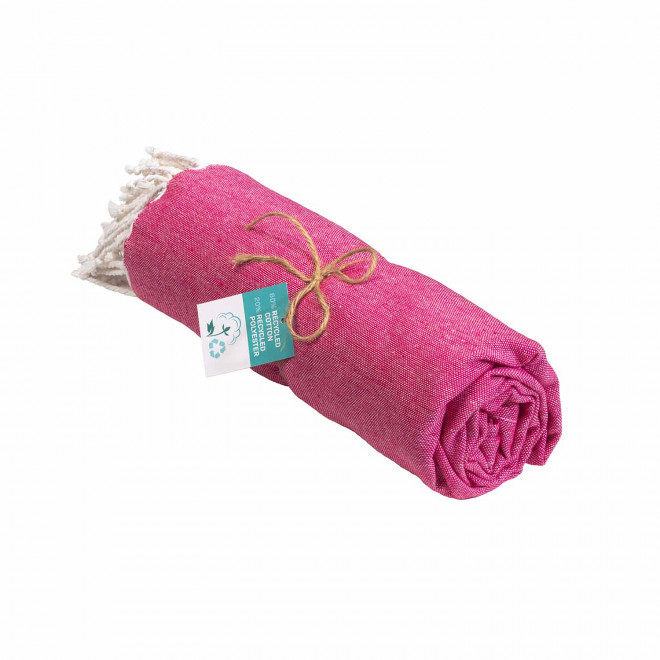 PAREO/FOUTA PERSONNALISABLE 'HORTENSE 180 RECYCLE UNI' - fuchsia