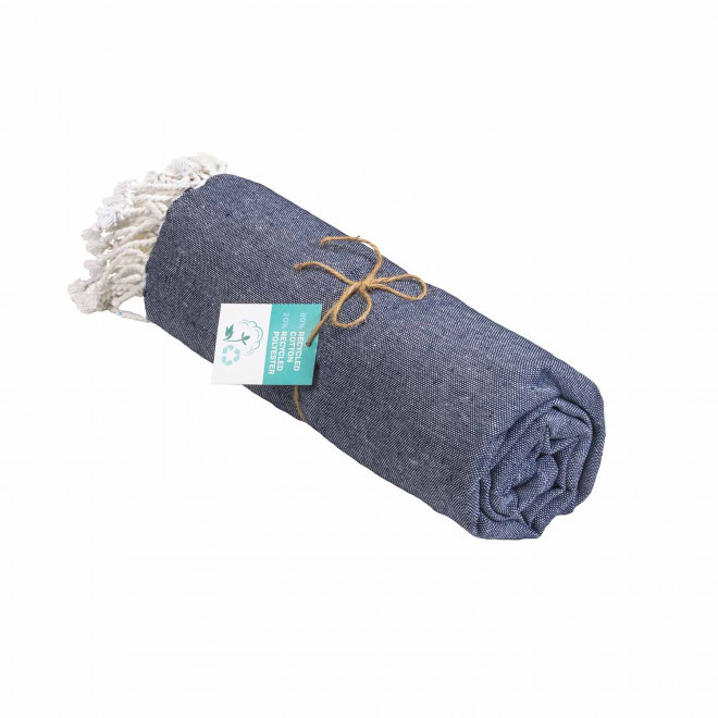 PAREO/FOUTA PERSONNALISABLE 'HORTENSE 180 RECYCLE UNI' - marine