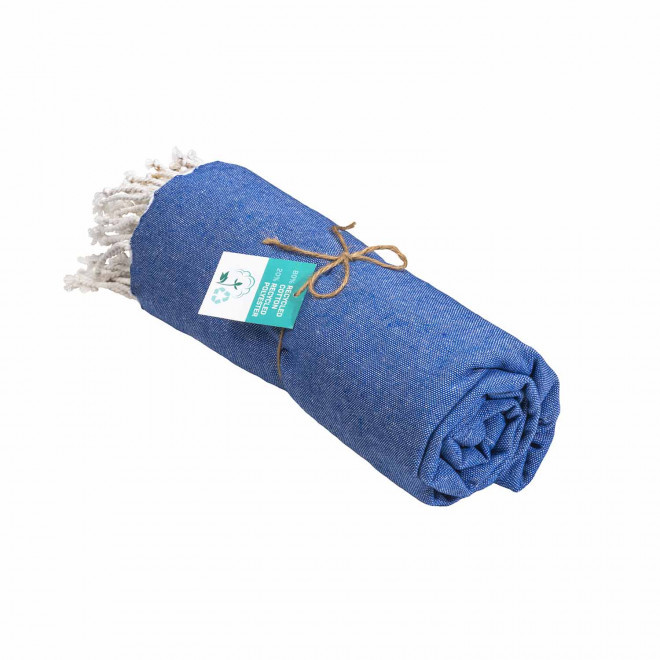 PAREO/FOUTA PERSONNALISABLE 'HORTENSE 180 RECYCLE UNI' - bleu royal