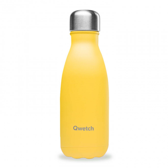 BOUTEILLE ISOTHERME PERSONNALISABLE INOX '260 ML QWETCH®' - jaune