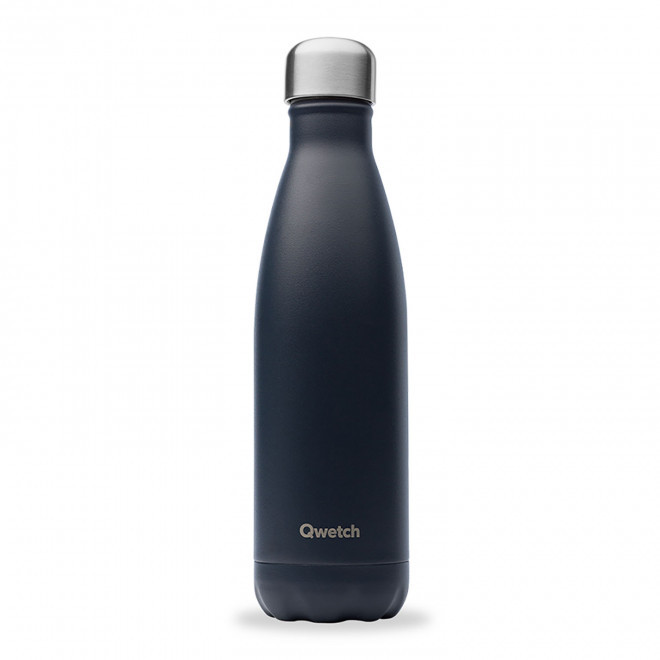 BOUTEILLE ISOTHERME PERSONNALISABLE INOX '500 ML QWETCH®' - gris carbone