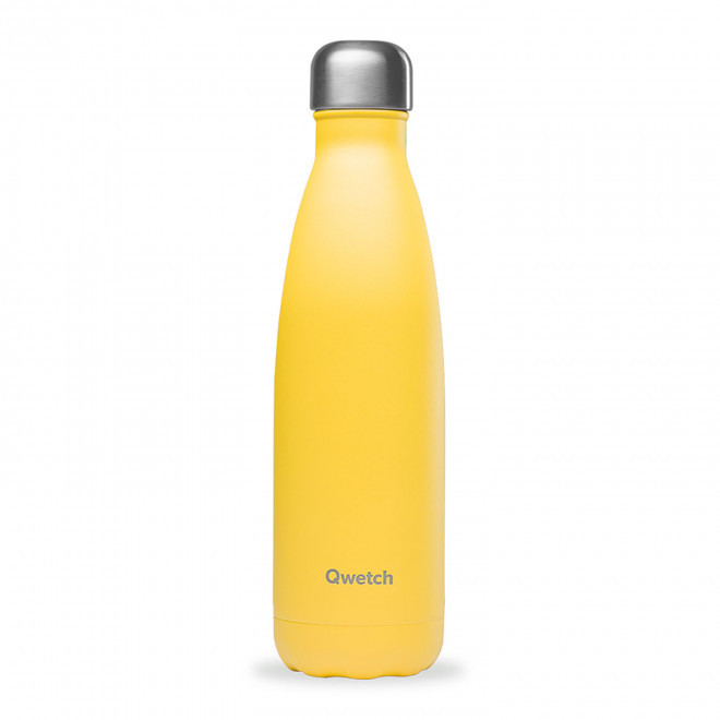 BOUTEILLE ISOTHERME PERSONNALISABLE INOX '500 ML QWETCH®' - jaune