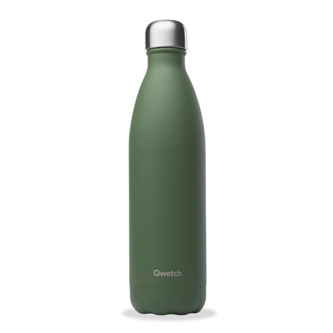 BOUTEILLE ISOTHERME PERSONNALISABLE INOX 750 ML QWETCH® - vert kaki