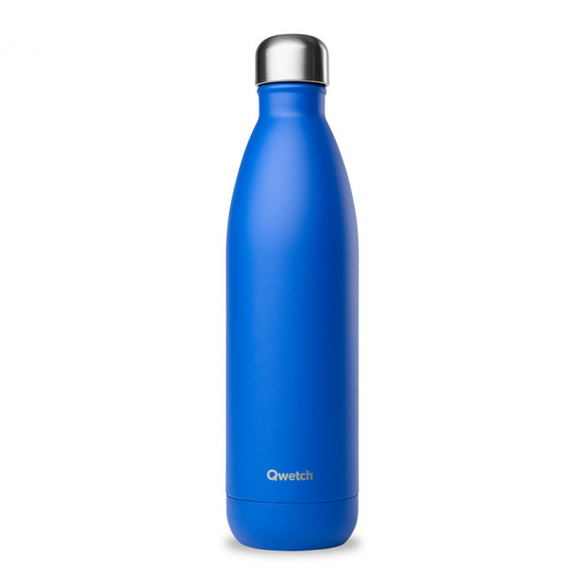 BOUTEILLE ISOTHERME PERSONNALISABLE INOX 750 ML QWETCH® - bleu royal