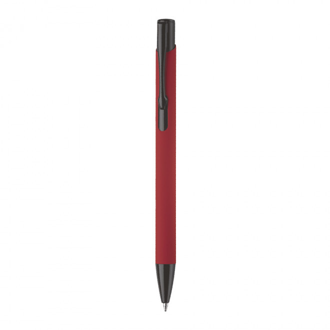 STYLO PUBLICITAIRE EN ALUMINIUM 'SOFTLY BLACK' - rouge