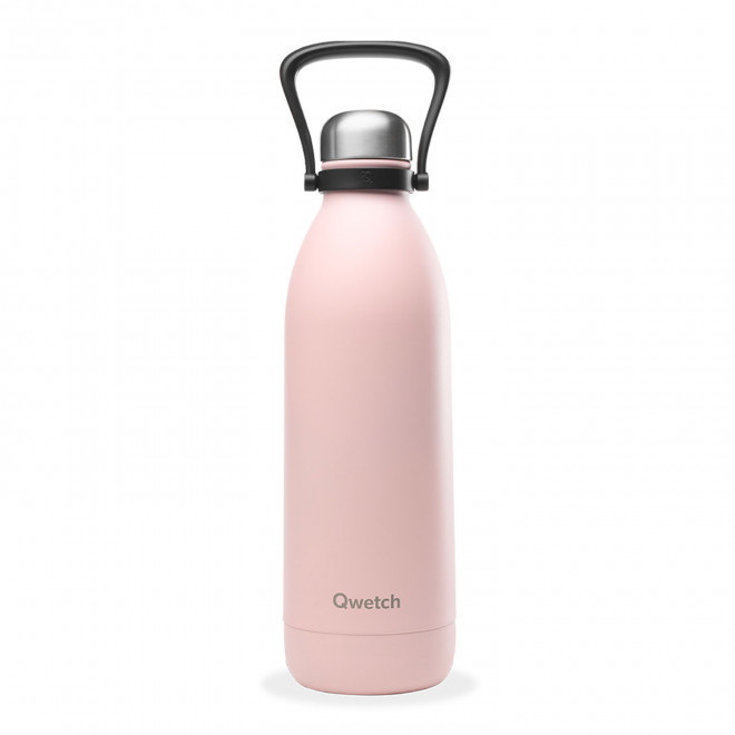 BOUTEILLE ISOTHERME PERSONNALISABLE INOX '1,5L QWETCH®' - rose pastel