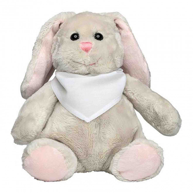 PELUCHE LAPIN PERSONNALISABLE 'KANOU BANDANA' - blanc