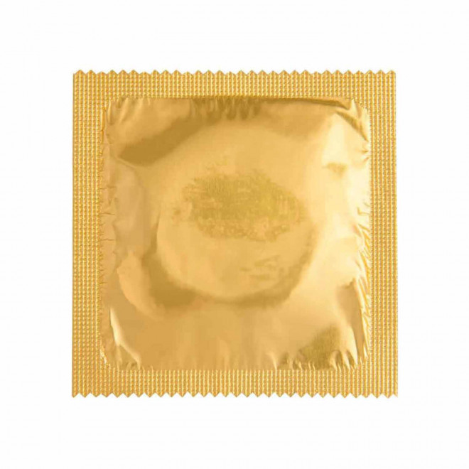 PRÉSERVATIF PERSONNALISABLE AVEC FOIL 'UNO SHINY' - doré