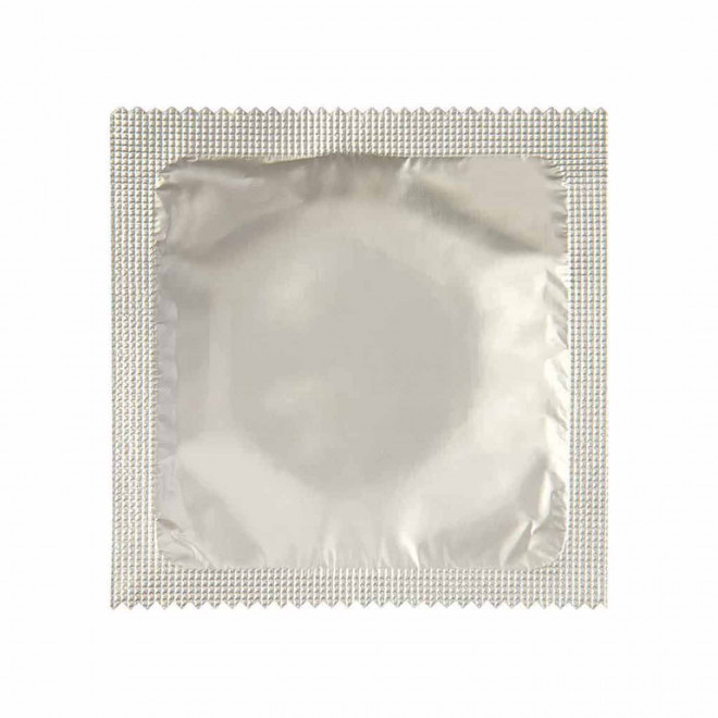 PRÉSERVATIF PERSONNALISABLE AVEC FOIL 'UNO SHINY' - argenté