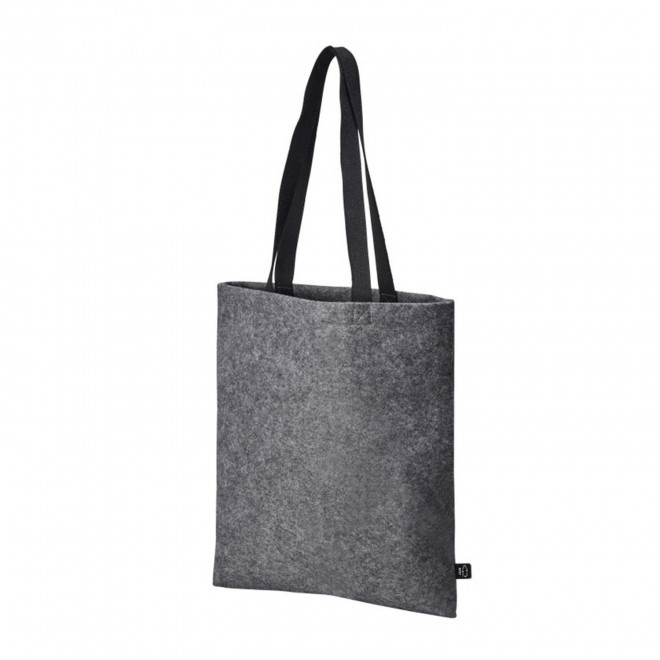TOTE BAG PERSONNALISABLE EN FEUTRINE RPET 'TALMI' - gris chiné