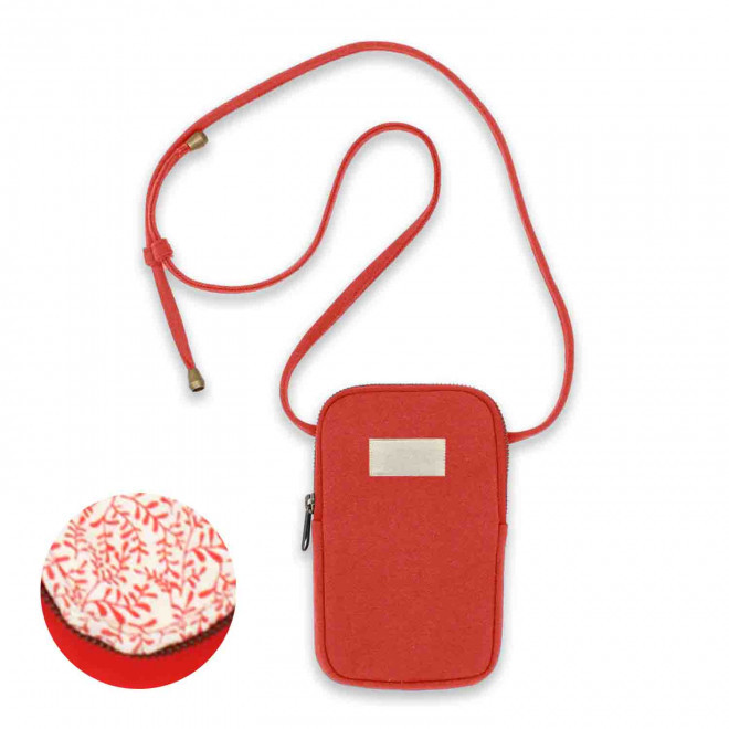 SACOCHE TELEPHONE PERSONNALISABLE STUDIO BY HINDBAG 'THEO' - rouge