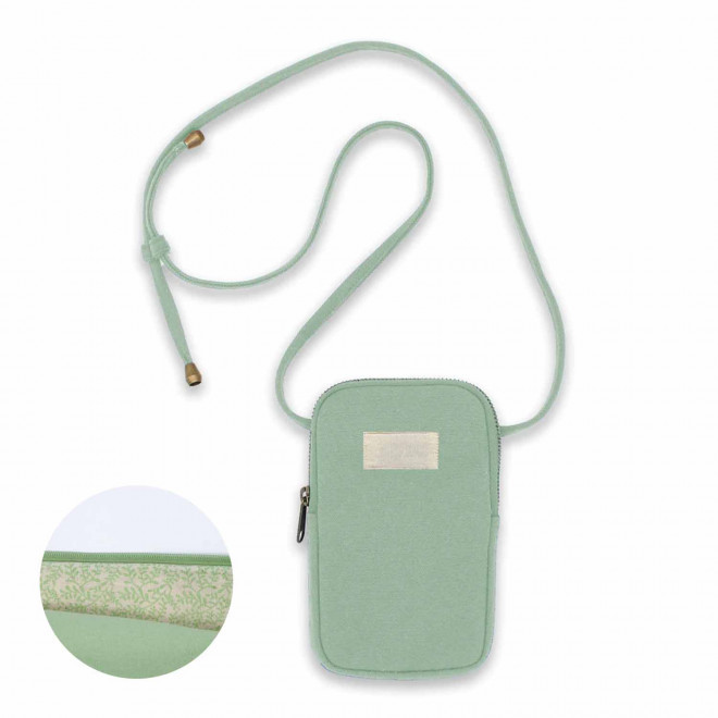 SACOCHE TELEPHONE PERSONNALISABLE STUDIO BY HINDBAG 'THEO' - vert eau