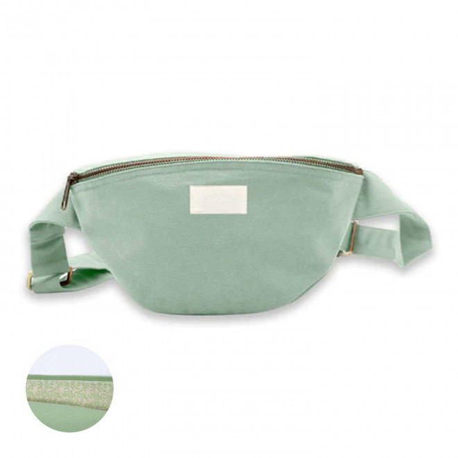 SAC BANANE PERSONNALISABLE COTON STUDIO BY HINDBAG 'VALENTINA' - vert eau