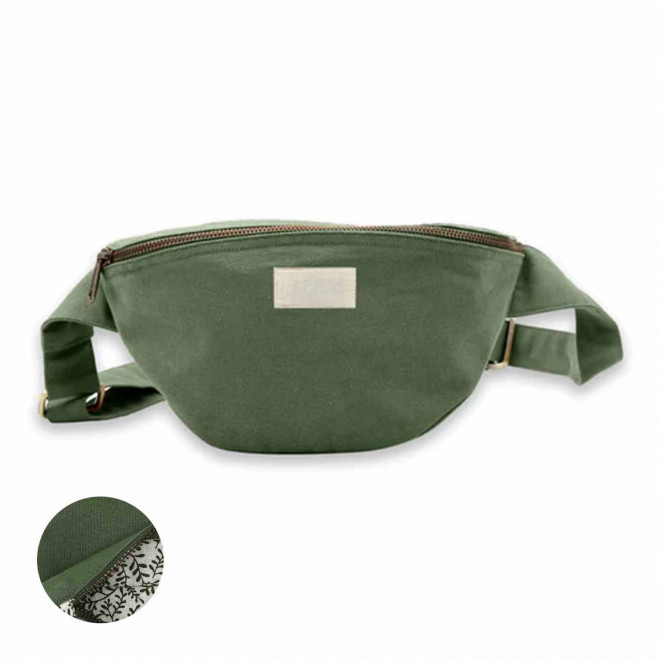 SAC BANANE PERSONNALISABLE COTON STUDIO BY HINDBAG 'VALENTINA' - olive