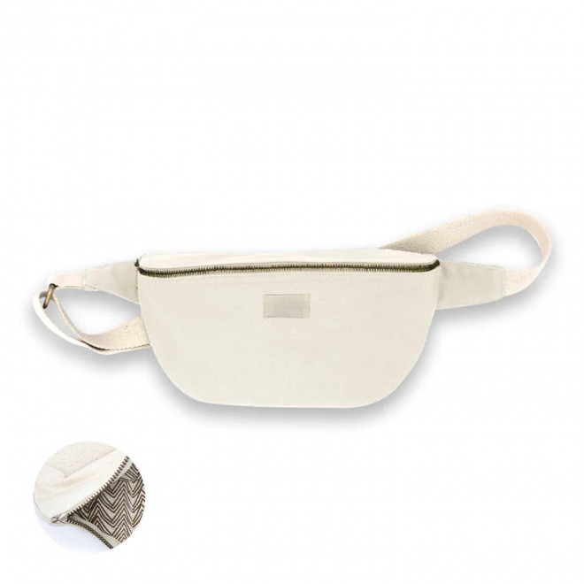 SAC BANANE PERSONNALISABLE EN COTON STUDIO BY HINDBAG 'ANTOINE' - écru