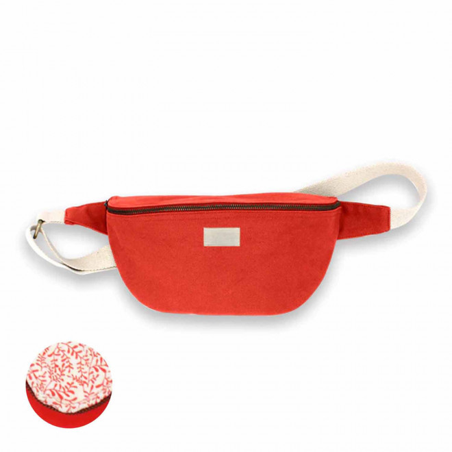 SAC BANANE PERSONNALISABLE EN COTON STUDIO BY HINDBAG 'ANTOINE' - rouge