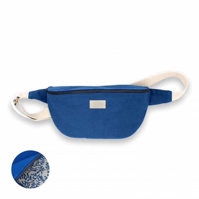 SAC BANANE PERSONNALISABLE EN COTON STUDIO BY HINDBAG 'ANTOINE' - bleu royal
