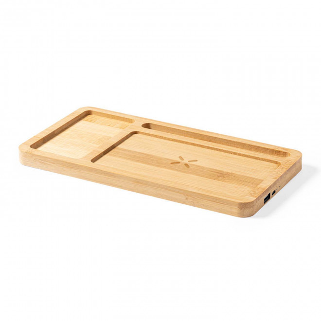 ORGANISATEUR CHARGEUR INDUCTION PERSONNALISABLE 'STENGER 15W' - bois