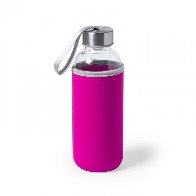 BOUTEILLE EN VERRE PERSONNALISABLE 'MALDEN' - fuchsia