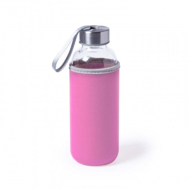 BOUTEILLE EN VERRE PERSONNALISABLE 'MALDEN' - rose