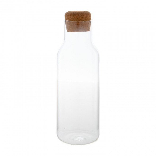 CARAFE VERRE AVEC BOUCHON LIEGE 1L PERSONNALISABLE 'JUCY' - transparent