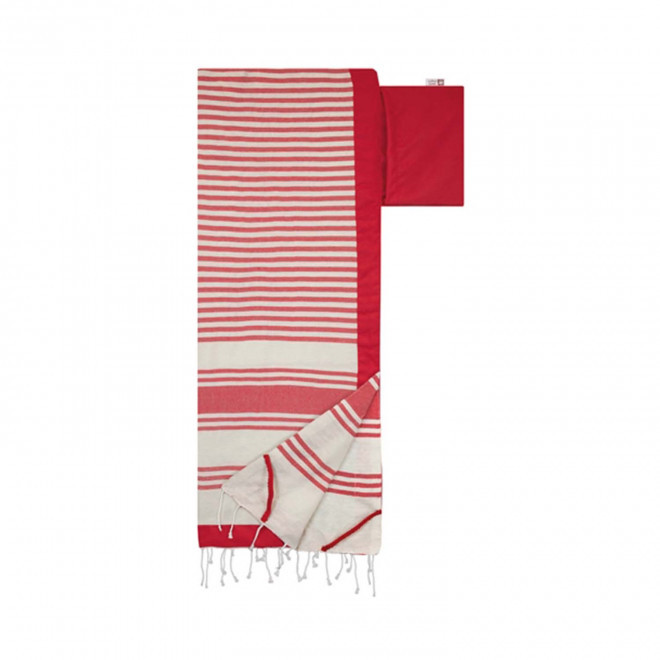 FOUTA CHAISE LONGUE PERSONNALISABLE 'LOUMA' - rouge
