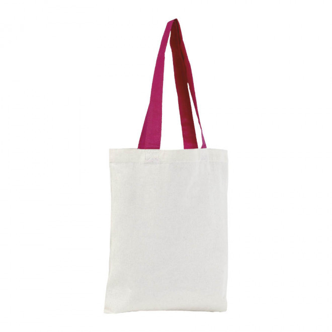 TOTE BAG PUBLICITAIRE COTON ANSES LONGUES 'MINI AURIANA' 130 GR/M² - rose